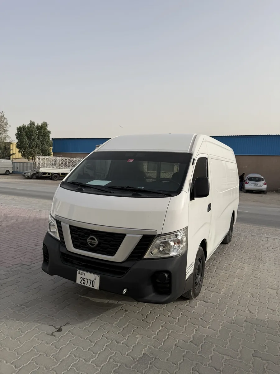 Front view of delivery van