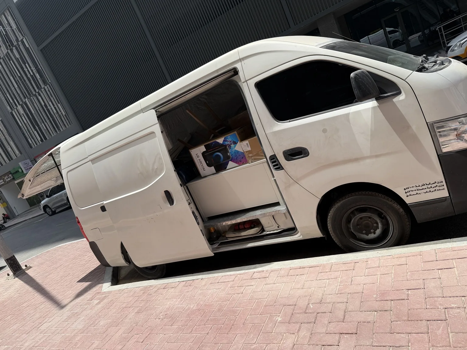 Van carrying items
