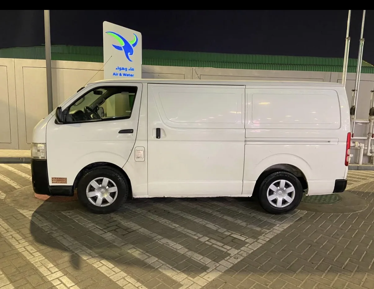 Clean white delivery van in Dubai